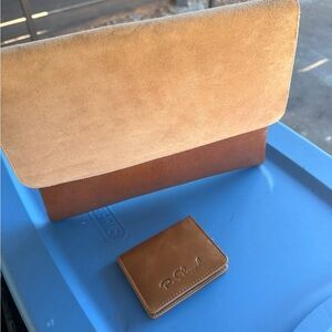 Two-Tone Tan and Brown Clutch